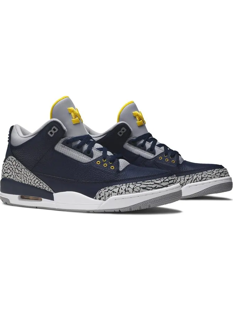 Кроссовки Air Jordan 3 Retro Michigan Wolverines PE — изображение 8 из 8, синий