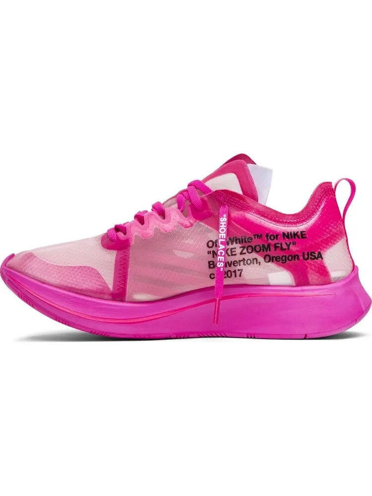 Кроссовки Nike Off-White x Zoom Fly SP 'Tulip Pink' — изображение 3 из 8, розовый