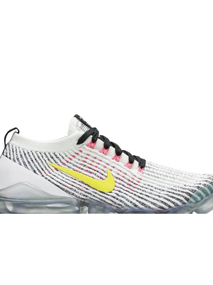 Кроссовки Nike Air VaporMax Flyknit 3 'White Dynamic Yellow' — изображение 2 из 4, белый