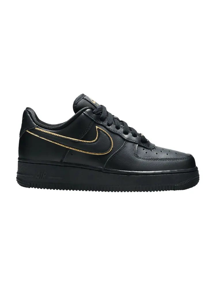 Кроссовки Nike Wmns Air Force 1 Low '07 Essential 'Black Gold Swoosh' — изображение 1 из 9