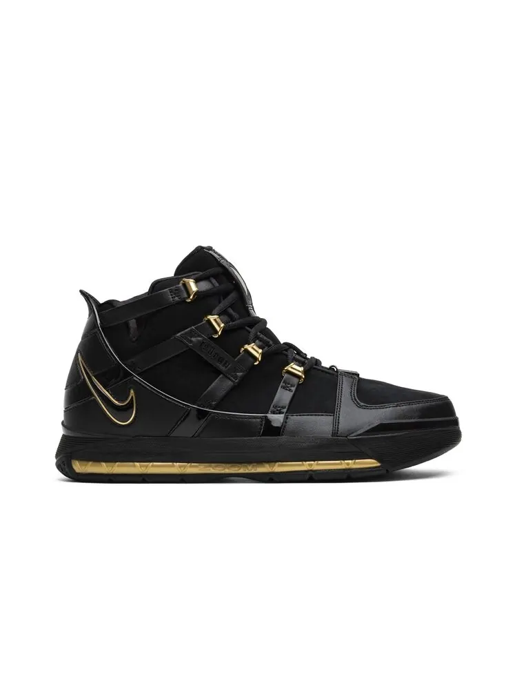 Кроссовки Nike Zoom LeBron 3 Retro 'Metallic Gold' 2018 — изображение 1 из 4, черный