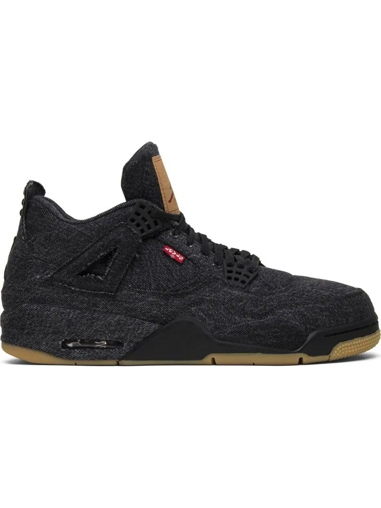 Кроссовки Levis x Air Jordan 4 Retro Black Denim — изображение 1 из 8, черный