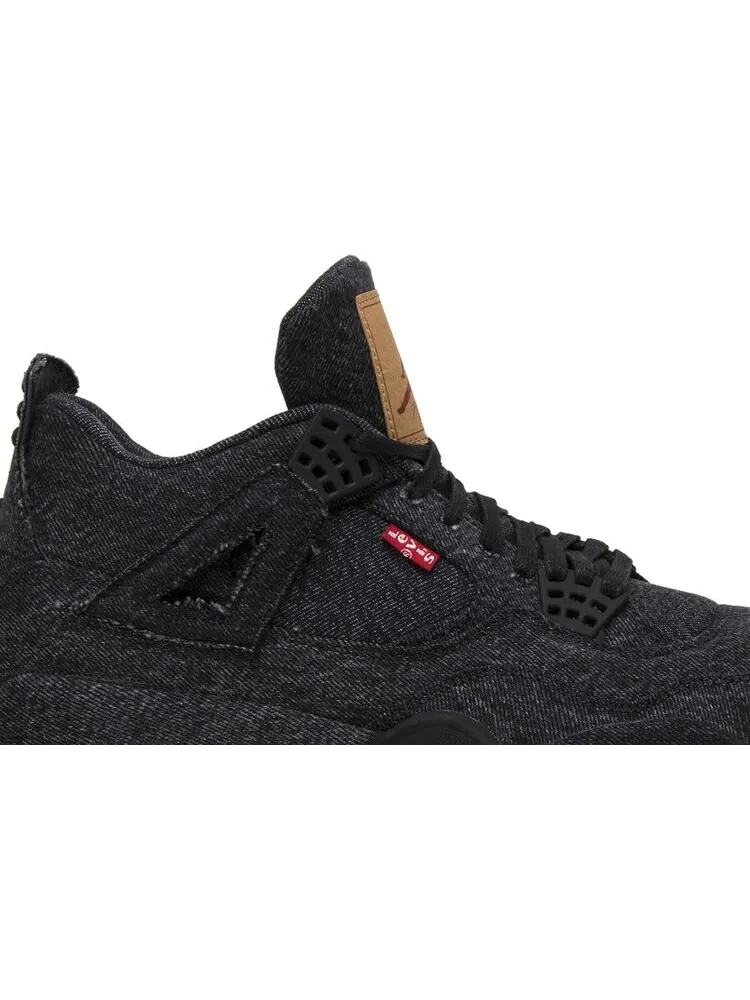 Кроссовки Levis x Air Jordan 4 Retro Black Denim — изображение 2 из 8, черный