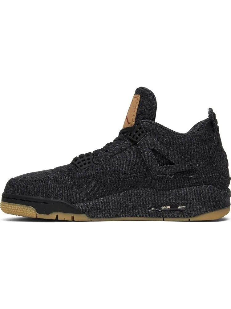 Кроссовки Levis x Air Jordan 4 Retro Black Denim — изображение 3 из 8, черный