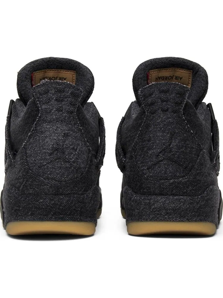 Кроссовки Levis x Air Jordan 4 Retro Black Denim — изображение 6 из 8, черный