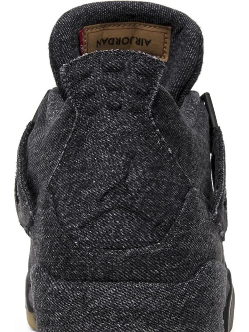 Кроссовки Levis x Air Jordan 4 Retro Black Denim — изображение 7 из 8, черный
