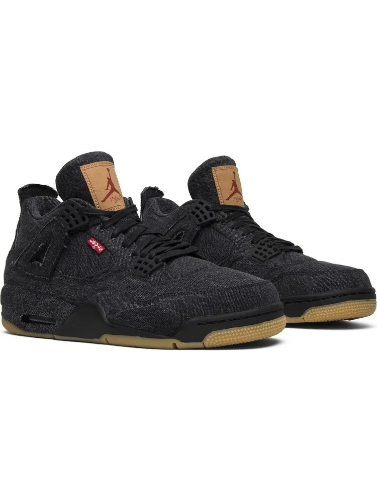Кроссовки Levis x Air Jordan 4 Retro Black Denim — изображение 8 из 8, черный