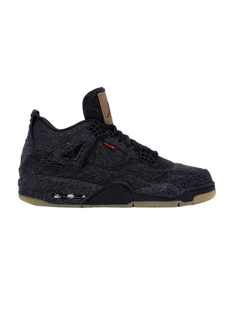 Кроссовки Levi's x Air Jordan 4 Retro 'Black Denim - Blank Tag' — изображение 1 из 1, черный джинсовый синий