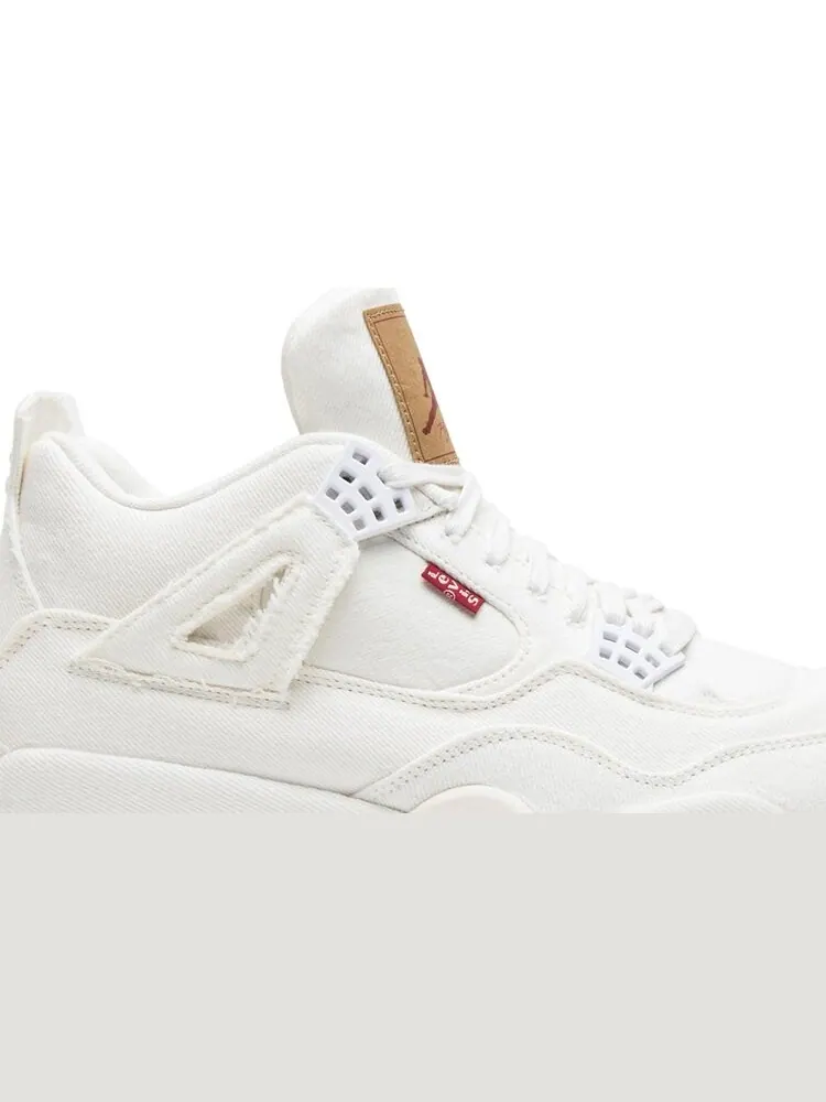 Кроссовки Levis x Air Jordan 4 Retro White Denim — изображение 2 из 8, белый