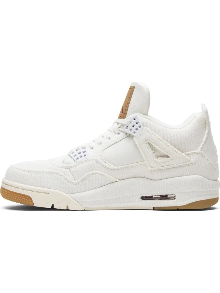 Кроссовки Levis x Air Jordan 4 Retro White Denim — изображение 3 из 8, белый