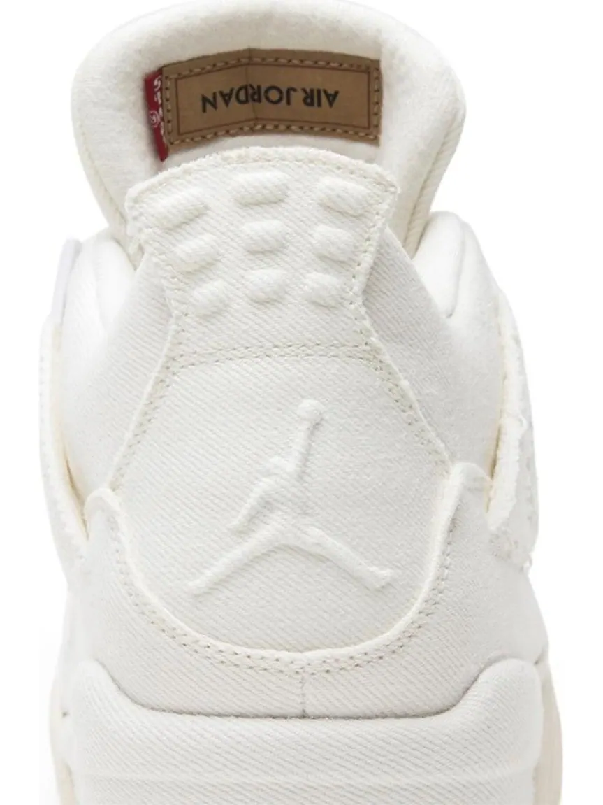 Кроссовки Levis x Air Jordan 4 Retro White Denim — изображение 7 из 8, белый