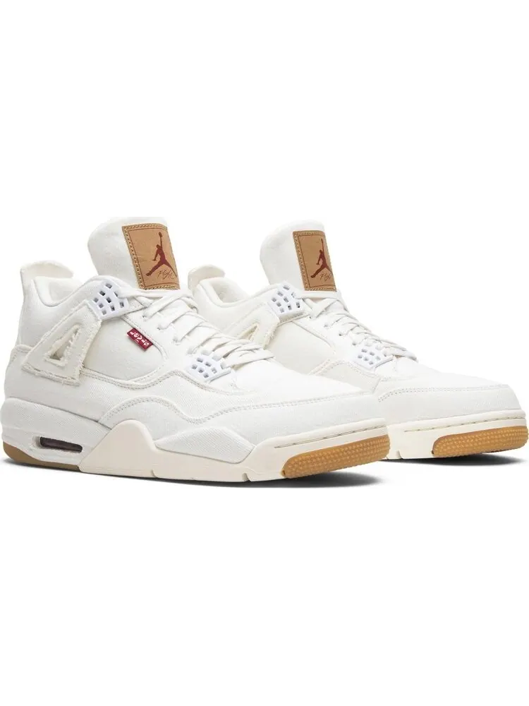 Кроссовки Levis x Air Jordan 4 Retro White Denim — изображение 8 из 8, белый