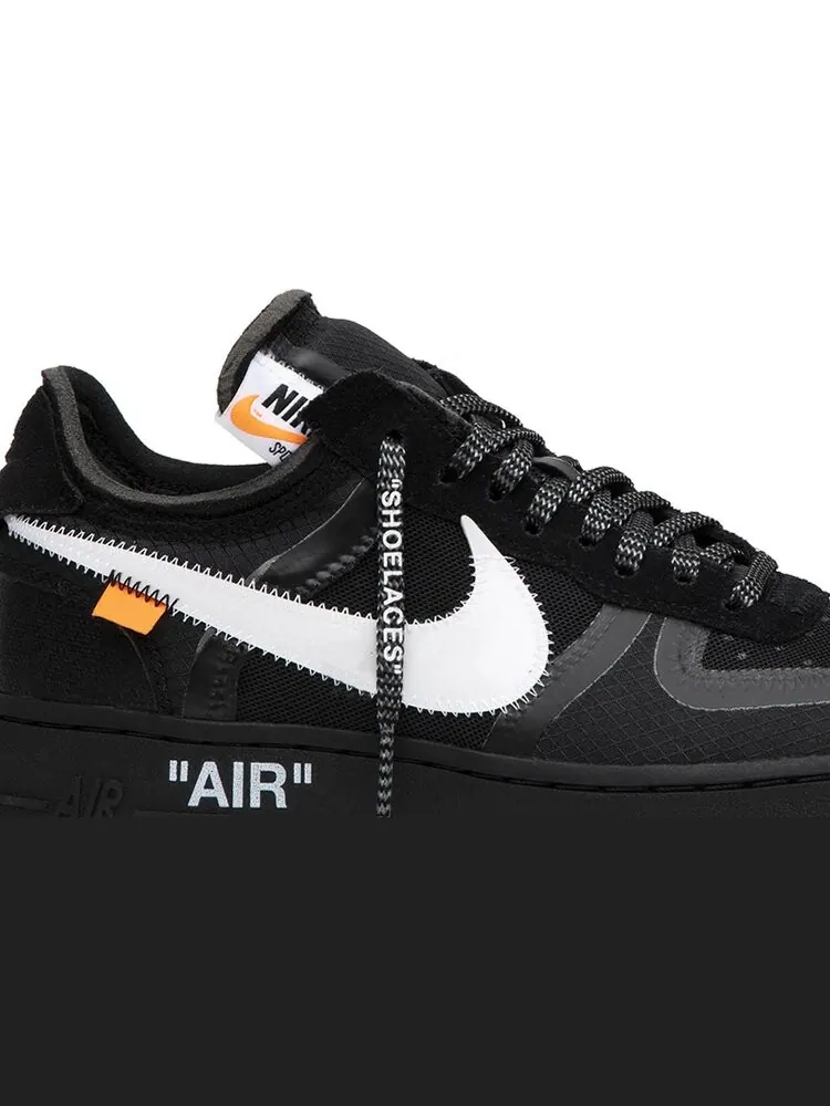 Кроссовки Nike Off-White x Air Force 1 Low 'Black' — изображение 2 из 8, черный