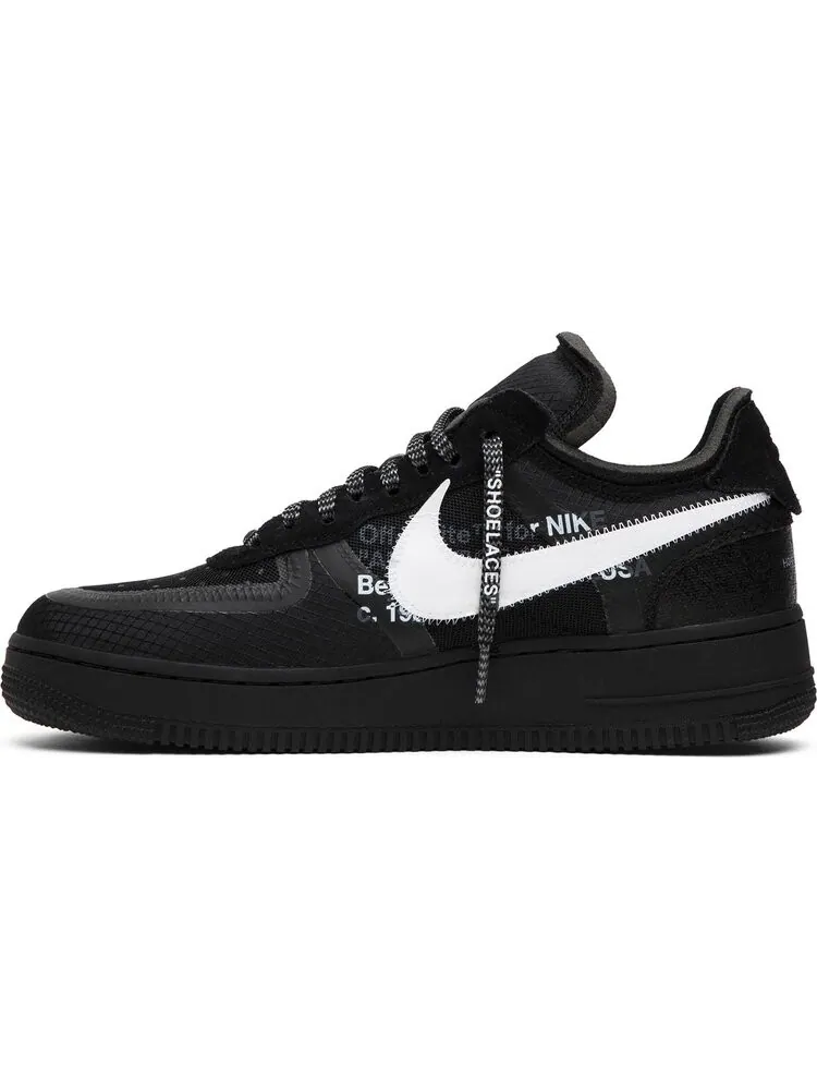 Кроссовки Nike Off-White x Air Force 1 Low 'Black' — изображение 3 из 8, черный