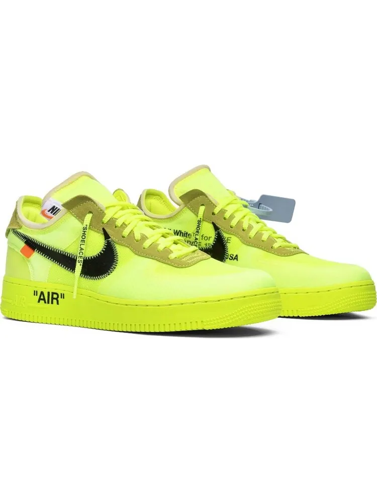 Кроссовки Nike Off-White x Air Force 1 Low 'Volt' — изображение 8 из 8, желтый
