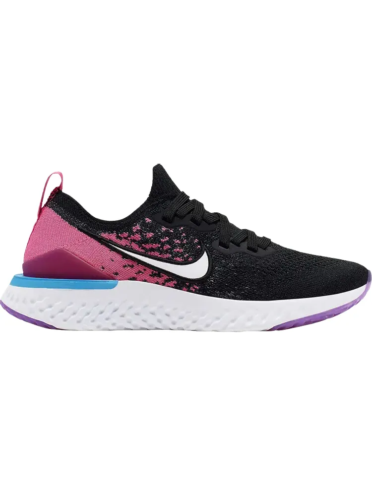 Кроссовки Nike Epic React Flyknit 2 GS 'Black Pink Blast' — изображение 1 из 1, розовый
