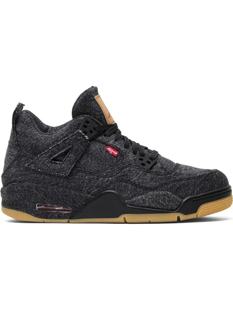 Кроссовки Levis x Air Jordan 4 Retro GS Black Denim — изображение 1 из 8, черный