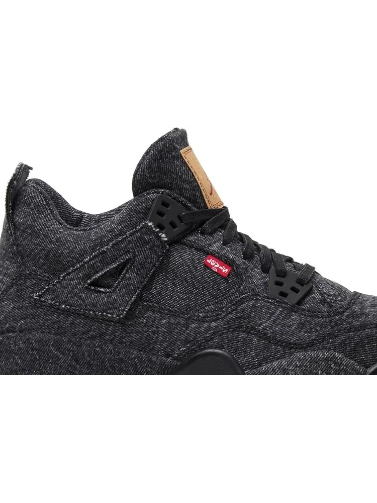 Кроссовки Levis x Air Jordan 4 Retro GS Black Denim — изображение 2 из 8, черный