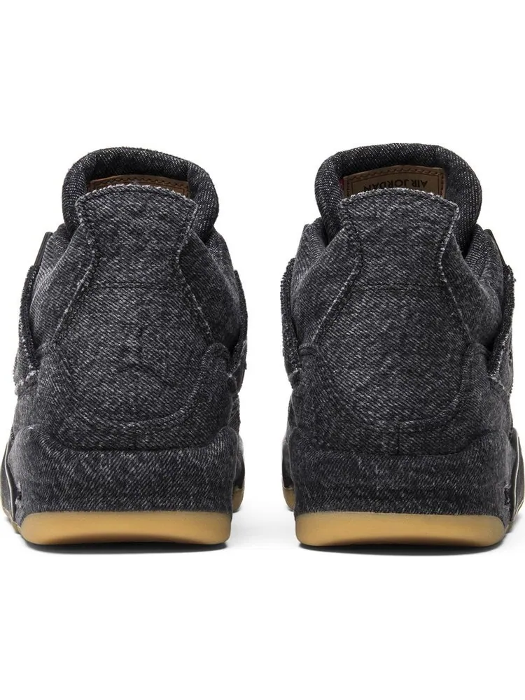 Кроссовки Levis x Air Jordan 4 Retro GS Black Denim — изображение 6 из 8, черный