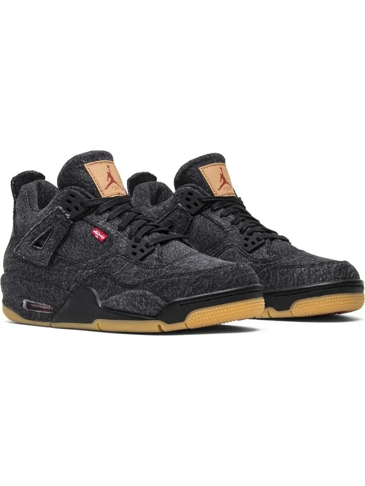 Кроссовки Levis x Air Jordan 4 Retro GS Black Denim — изображение 8 из 8, черный
