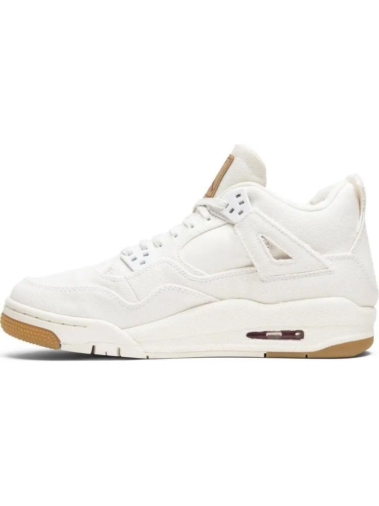 Кроссовки Levis x Air Jordan 4 Retro GS White Denim — изображение 3 из 8, белый