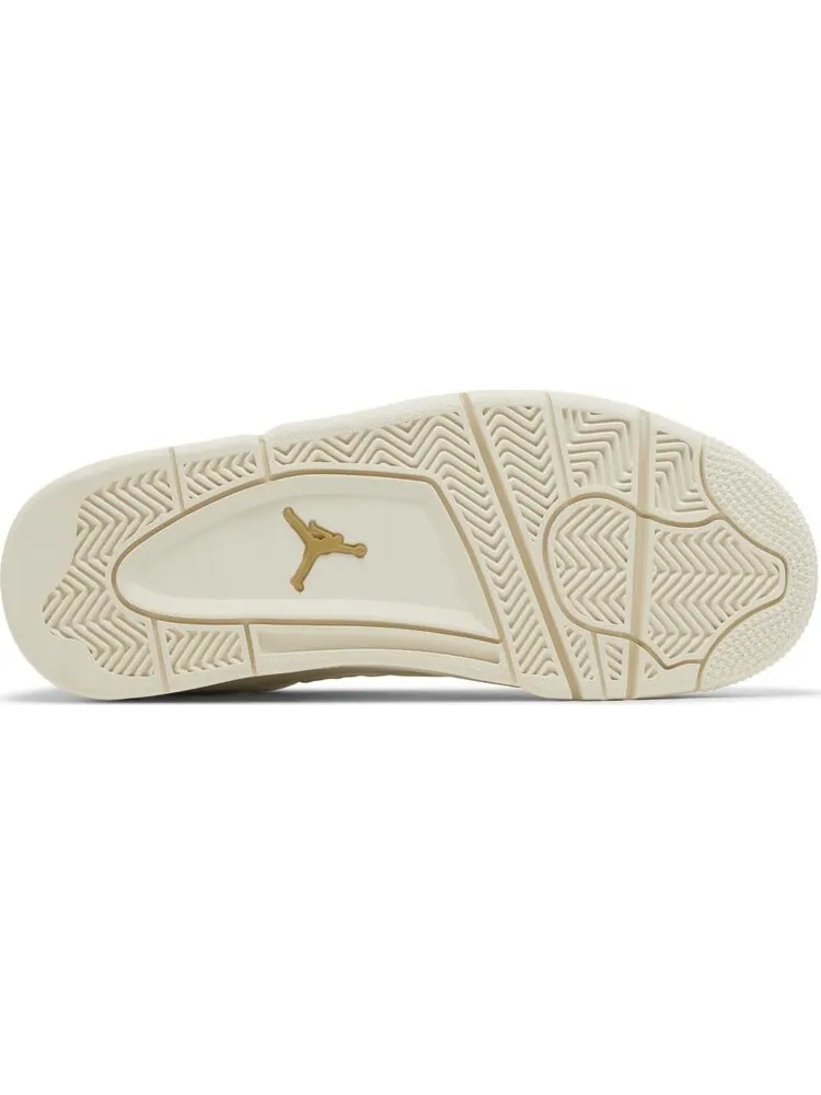 Кроссовки Wmns Air Jordan 4 Retro 'Metallic Gold' — изображение 4 из 4, бежевый