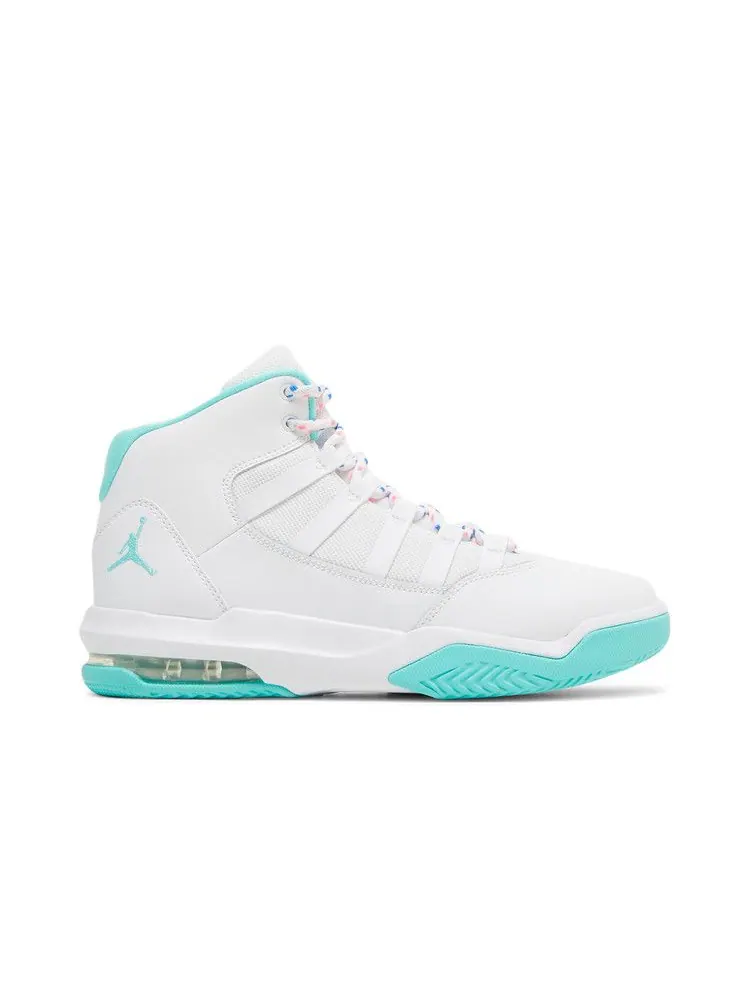 Кроссовки Air Jordan Jordan Max Aura GS 'White Aurora Green' — изображение 2 из 9, белый/зеленый/розовый
