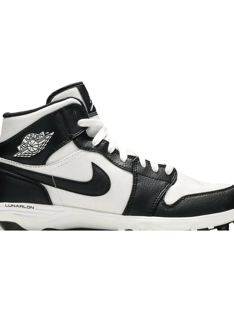 Кроссовки Jordan 1 Mid TD Cleat Black White — изображение 2 из 8, черный