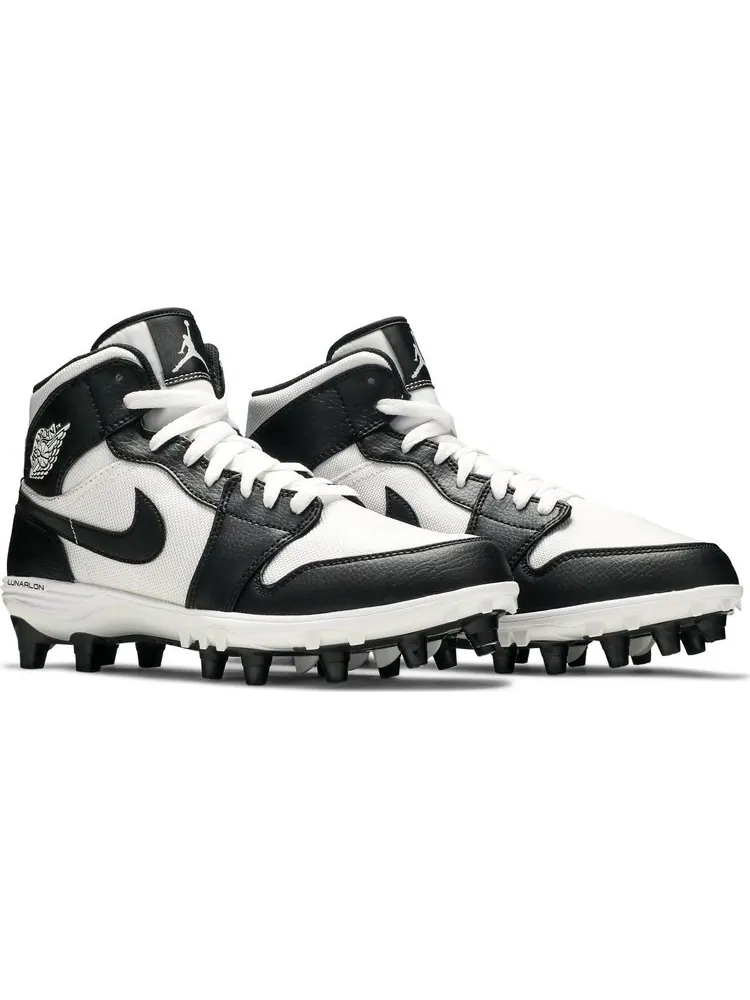 Кроссовки Jordan 1 Mid TD Cleat Black White — изображение 8 из 8, черный