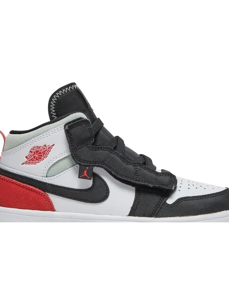 Кроссовки Air Jordan 1 Mid ALT PS Red Black Toe — изображение 2 из 8, белый