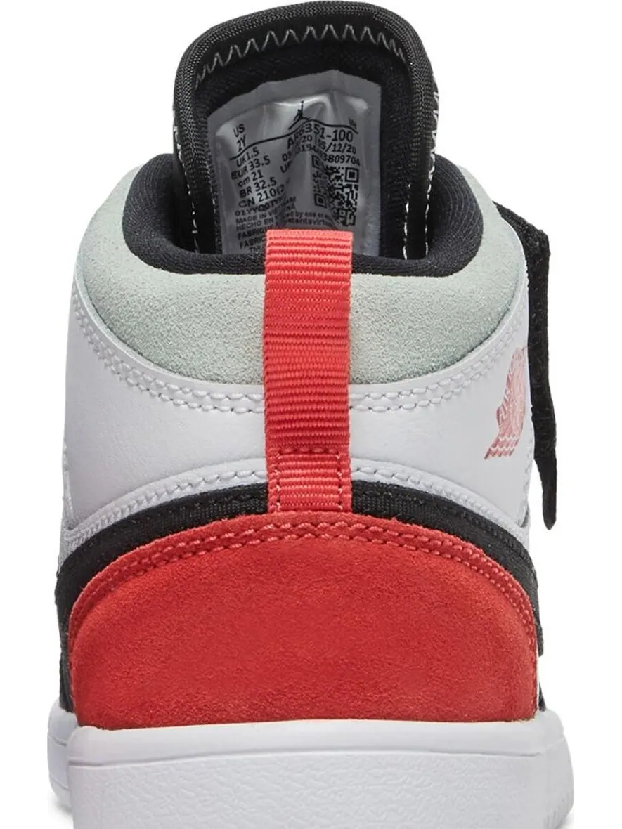 Кроссовки Air Jordan 1 Mid ALT PS Red Black Toe — изображение 7 из 8, белый
