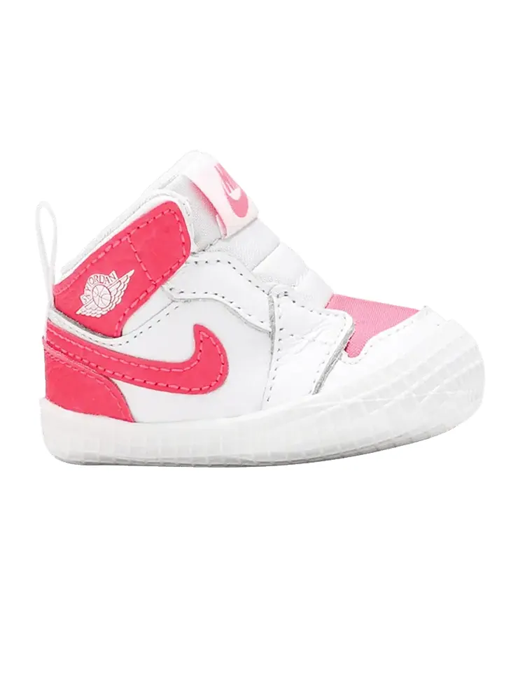 Кроссовки Air Jordan Air Jordan 1 Crib Bootie 'Racer Pink' — изображение 1 из 9, белый/розовый