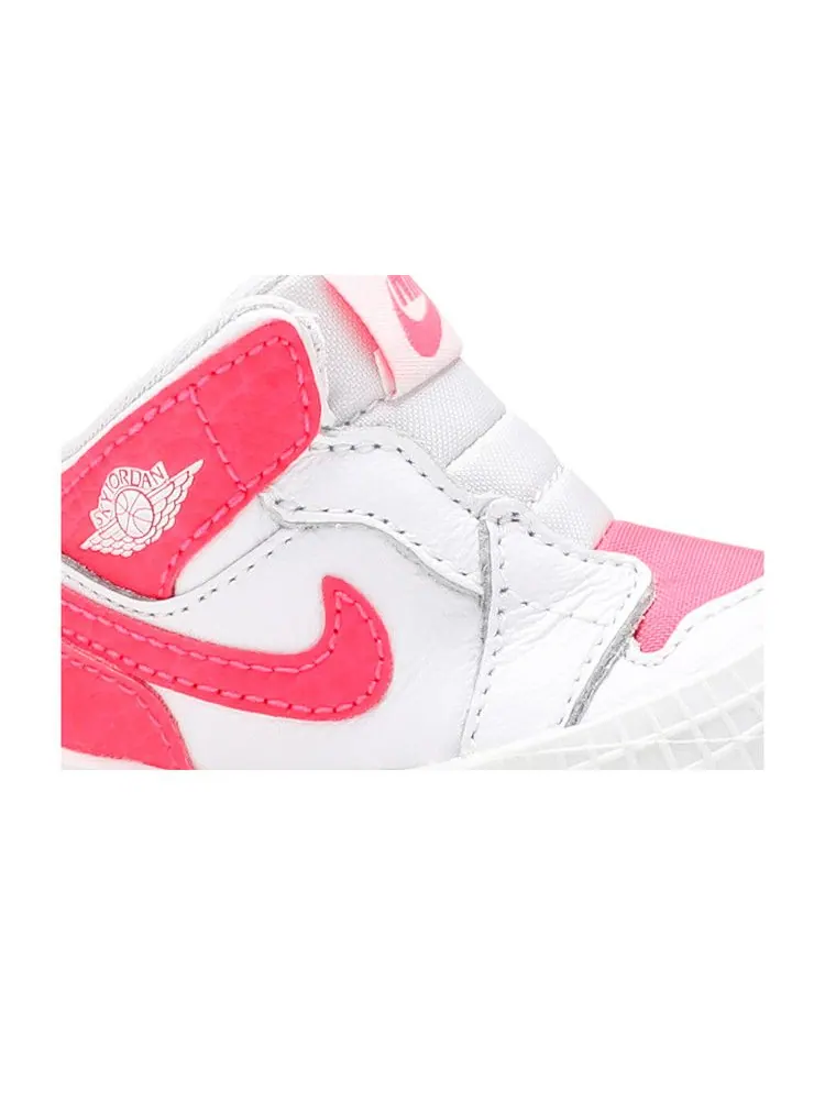 Кроссовки Air Jordan Air Jordan 1 Crib Bootie 'Racer Pink' — изображение 3 из 9, белый/розовый