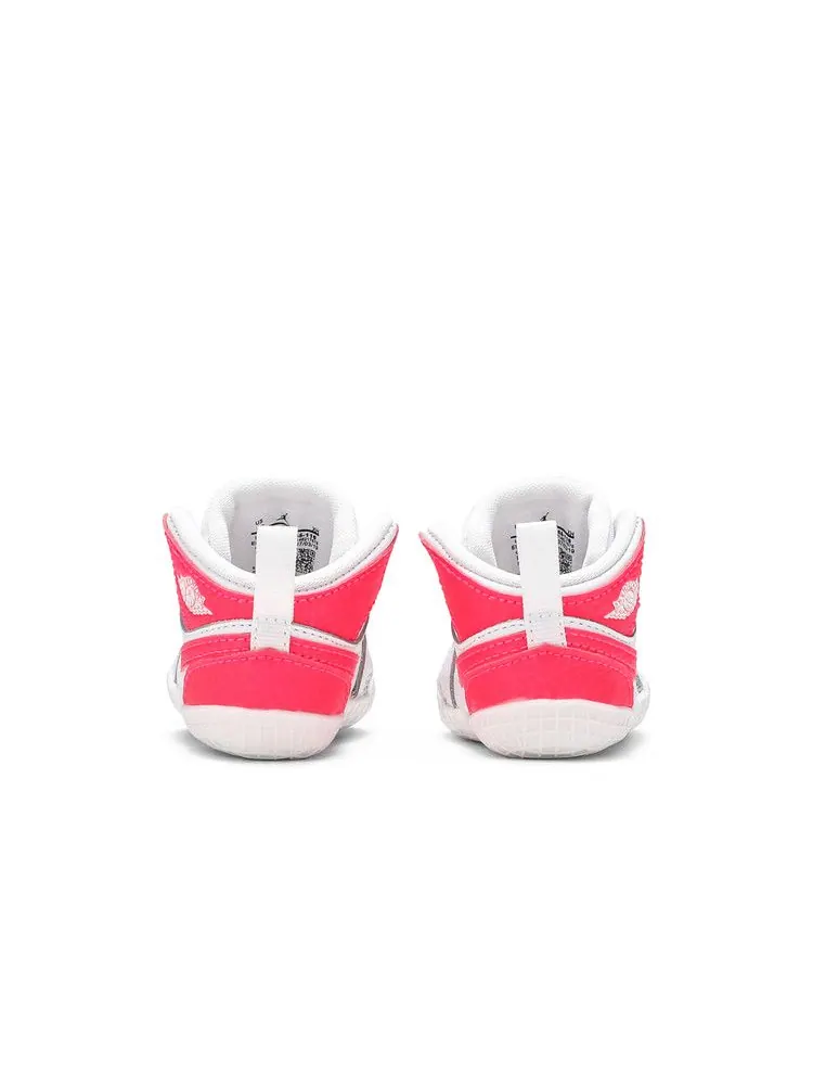 Кроссовки Air Jordan Air Jordan 1 Crib Bootie 'Racer Pink' — изображение 7 из 9, белый/розовый