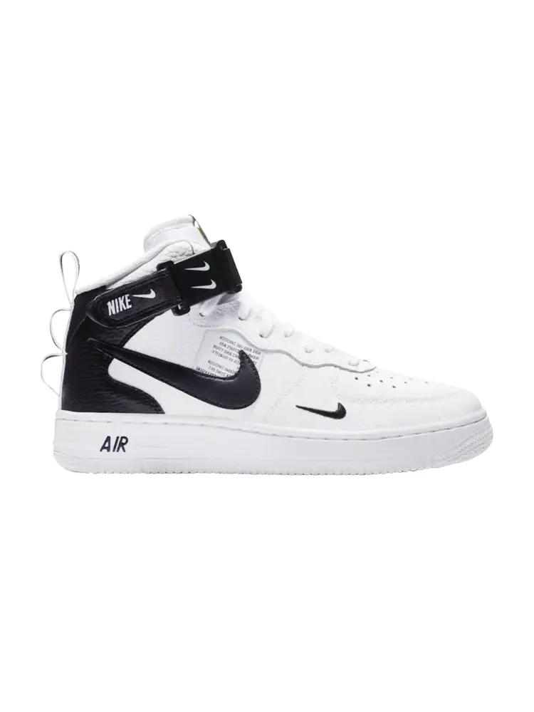 Кроссовки Nike Air Force 1 Mid LV8 GS 'White Black' — изображение 1 из 1, белый