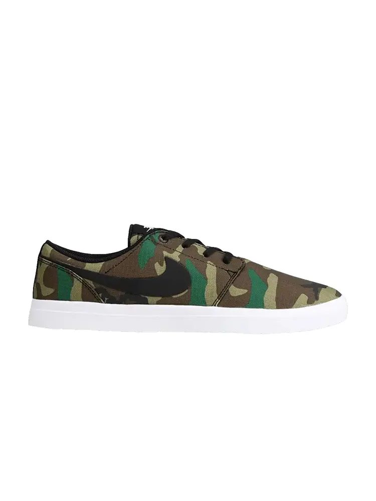 Кеды Nike Portmore 2 Ultralight Premium SB 'Camo' — изображение 1 из 1, черный/белый