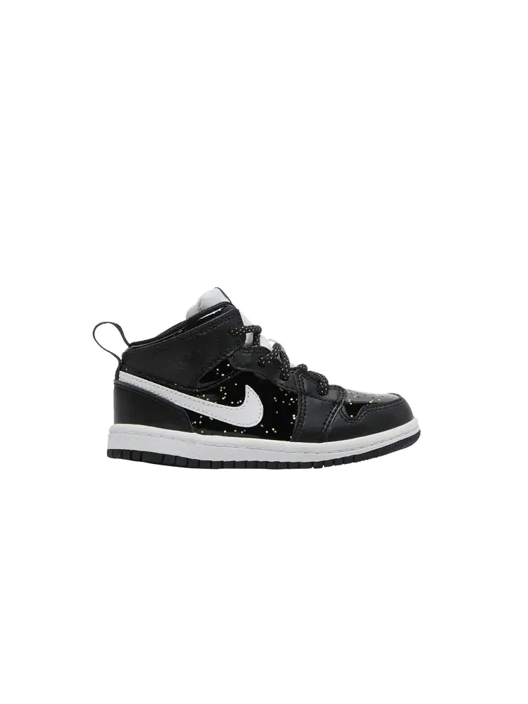 Кроссовки Air Jordan Air Jordan 1 Mid SE TD 'Black Glitter' — изображение 1 из 9, черный/белый/черный