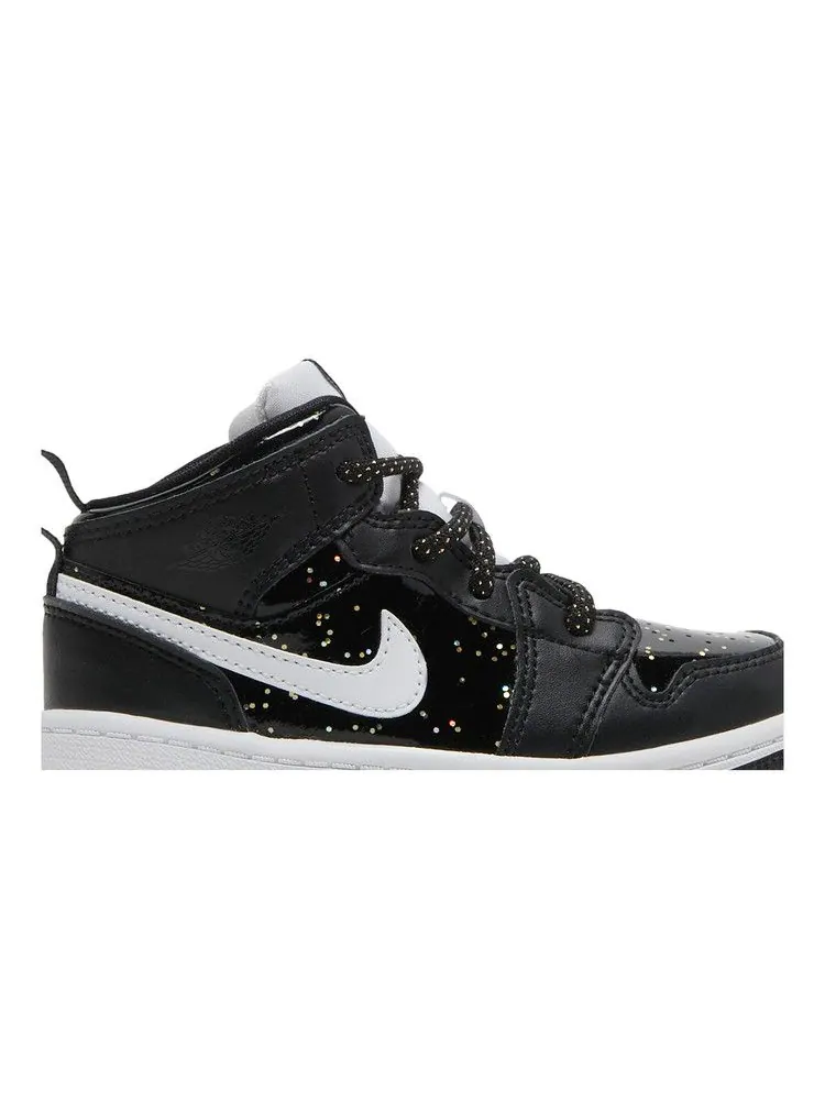 Кроссовки Air Jordan Air Jordan 1 Mid SE TD 'Black Glitter' — изображение 3 из 9, черный/белый/черный