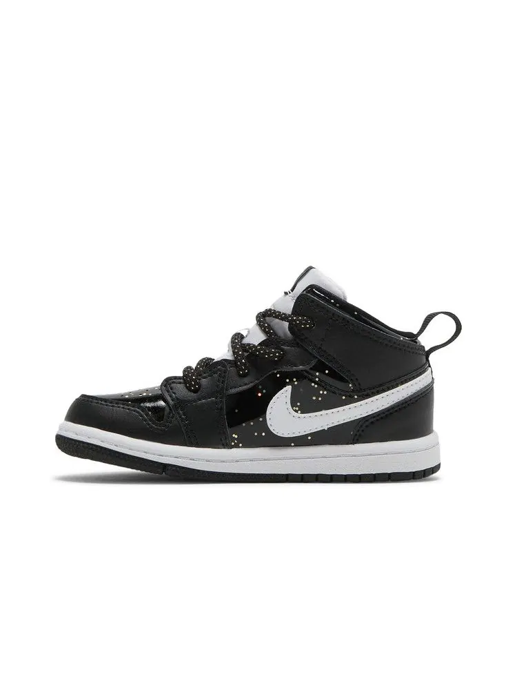 Кроссовки Air Jordan Air Jordan 1 Mid SE TD 'Black Glitter' — изображение 4 из 9, черный/белый/черный