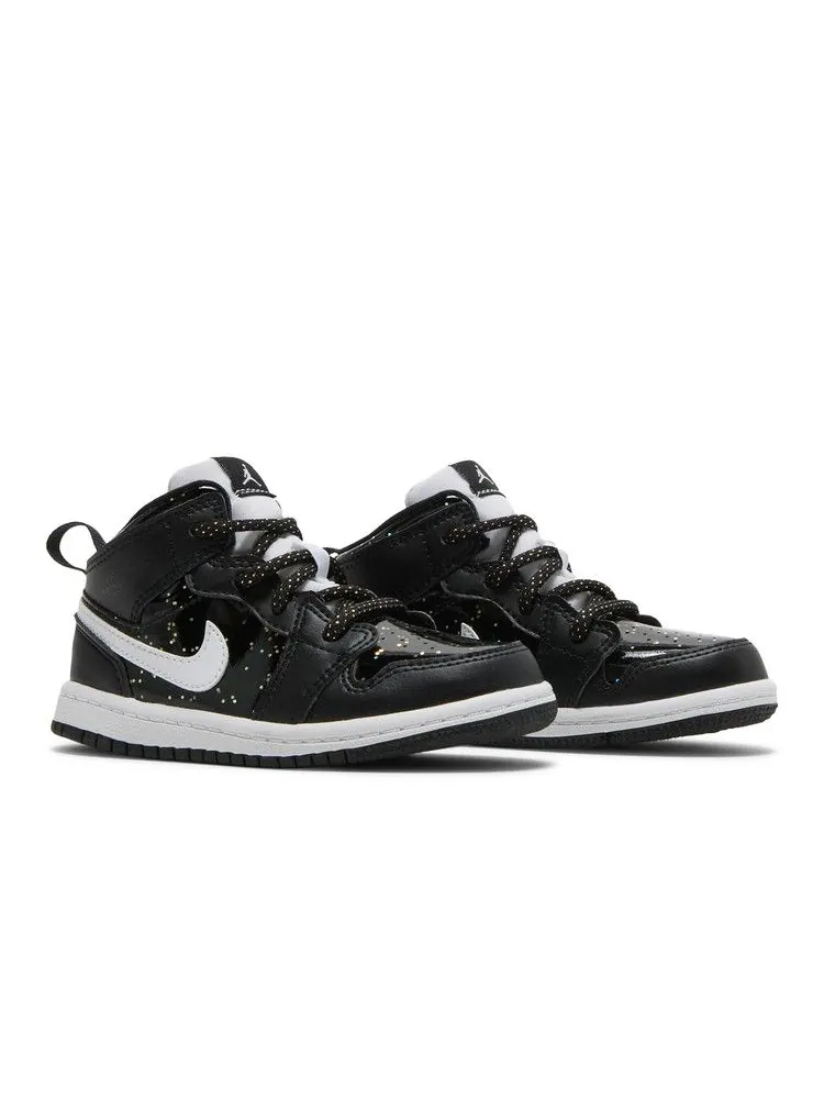 Кроссовки Air Jordan Air Jordan 1 Mid SE TD 'Black Glitter' — изображение 9 из 9, черный/белый/черный