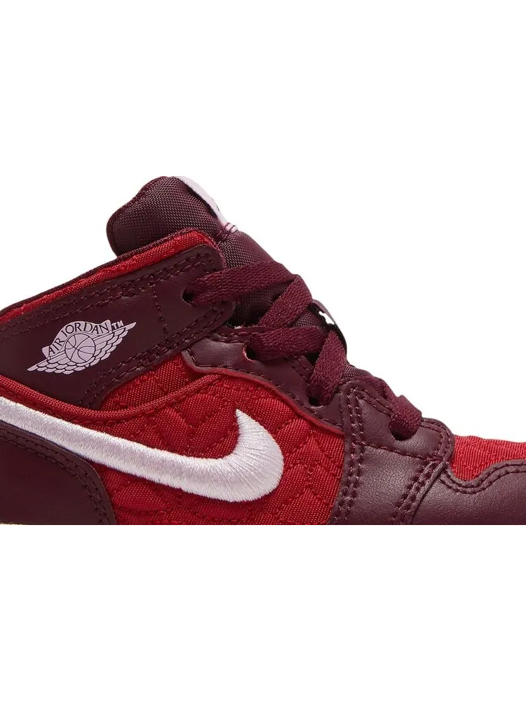 Кроссовки Air Jordan 1 Mid SE TD Red Quilted — изображение 2 из 8, красный