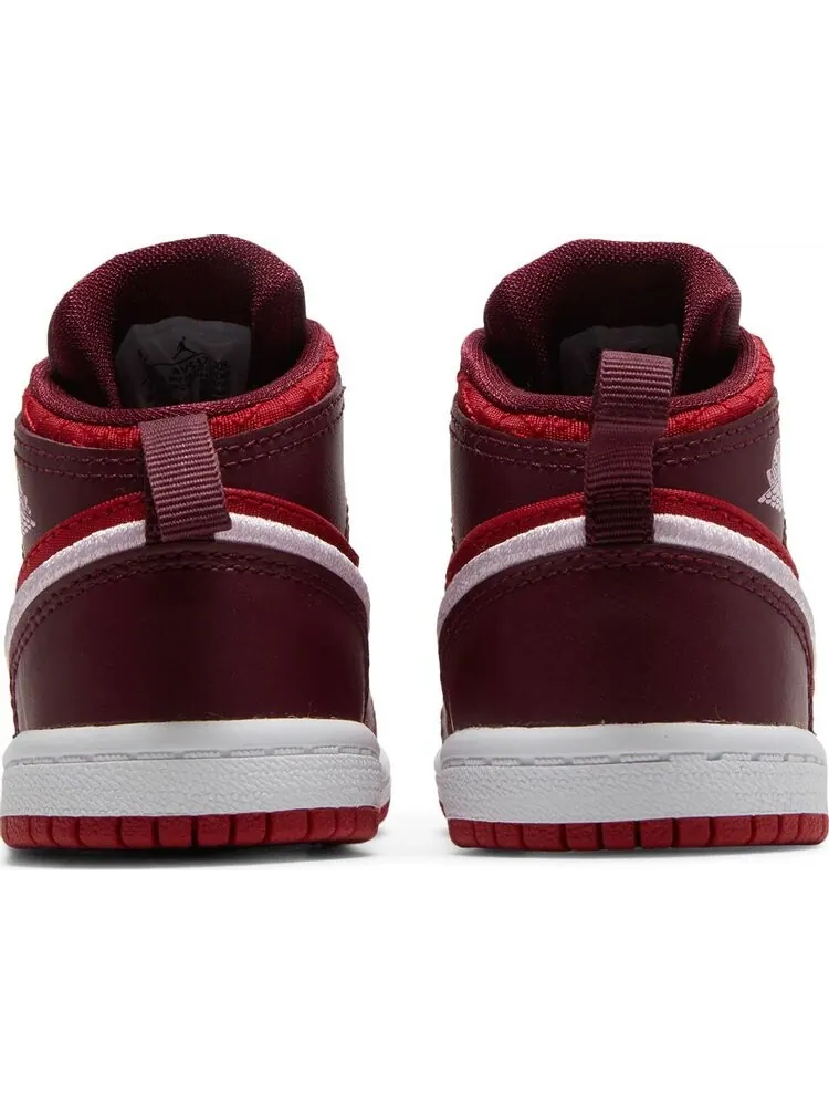 Кроссовки Air Jordan 1 Mid SE TD Red Quilted — изображение 6 из 8, красный