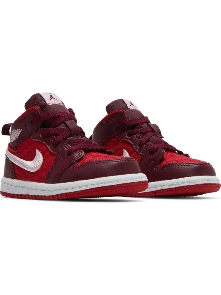 Кроссовки Air Jordan 1 Mid SE TD Red Quilted — изображение 8 из 8, красный