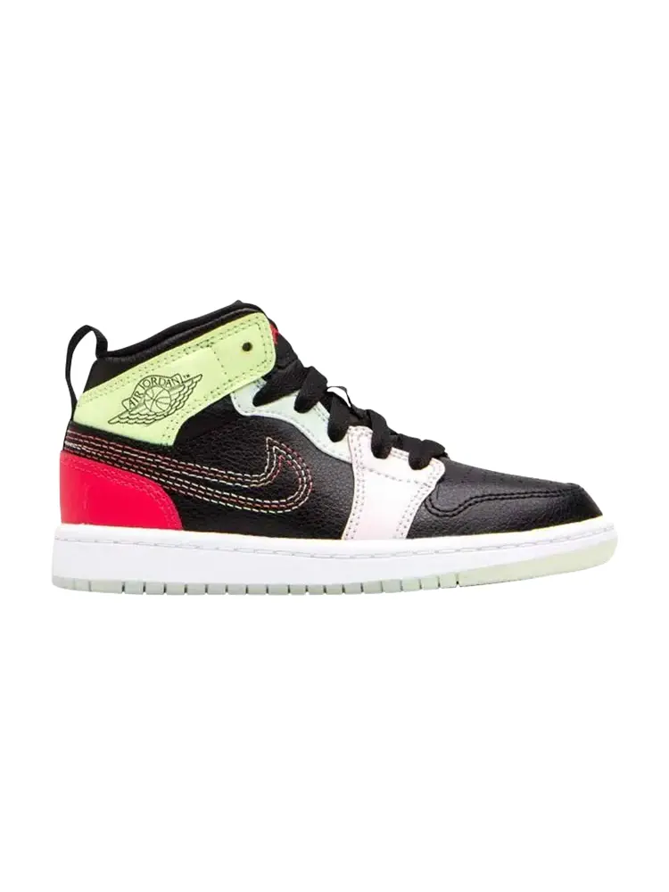 Кроссовки Air Jordan 1 Mid SE PS 'Glow in the Dark' — изображение 1 из 1, черный