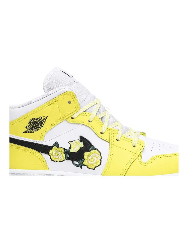 Кроссовки Air Jordan Air Jordan 1 Mid SE PS 'Rose Patch - Dynamic Yellow' — изображение 3 из 9, желтый/белый/черный