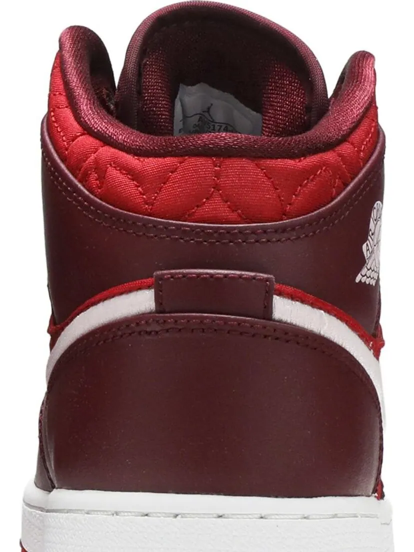 Кроссовки Air Jordan 1 Mid SE GS Red Quilted — изображение 7 из 8, красный