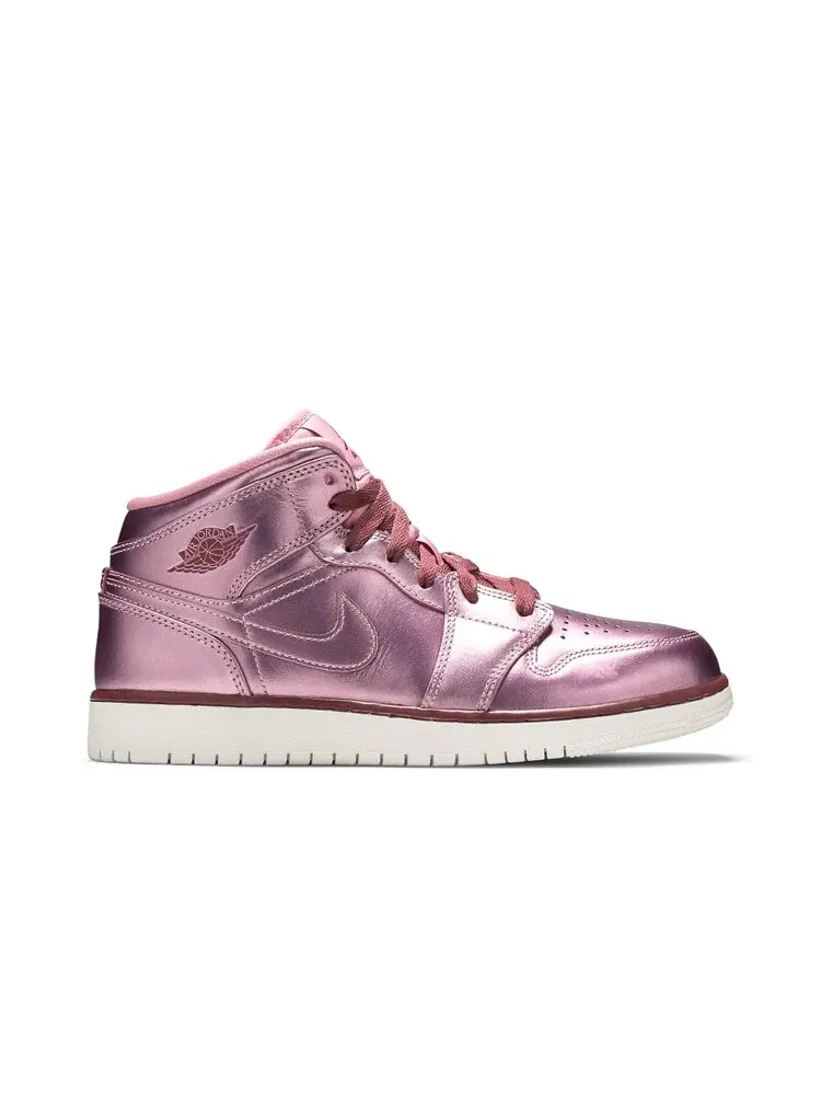 Кроссовки Air Jordan 1 Mid SE GS 'Pink Rose' — изображение 1 из 4, розовый