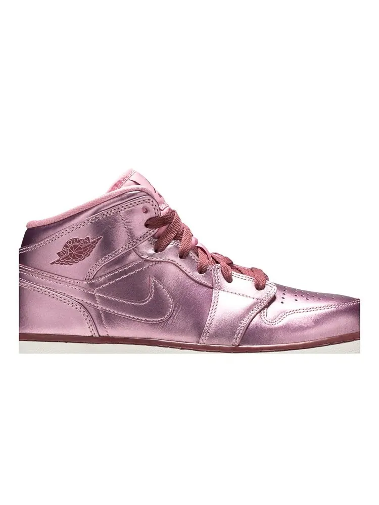 Кроссовки Air Jordan 1 Mid SE GS 'Pink Rose' — изображение 2 из 4, розовый