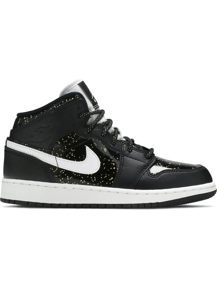 Кроссовки Air Jordan 1 Mid SE GS Black Glitter — изображение 1 из 8, черный