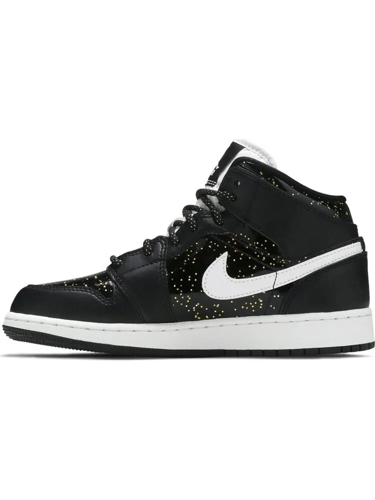 Кроссовки Air Jordan 1 Mid SE GS Black Glitter — изображение 3 из 8, черный